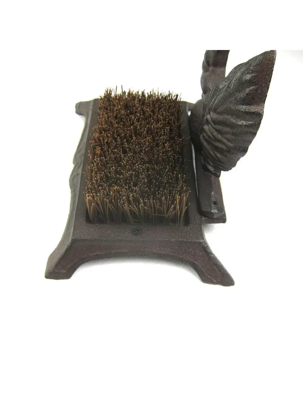 Cast Iron Boot Scraper Brush Brown Squirrel & Nut Design NEW